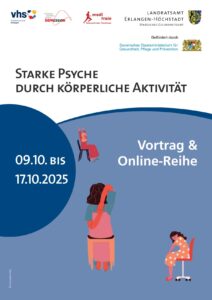 Das Bild zeigt die Titelseite des Veranstaltungsflyers zur Veranstaltungsreihe: Starke Psyche durch körperliche Aktivität